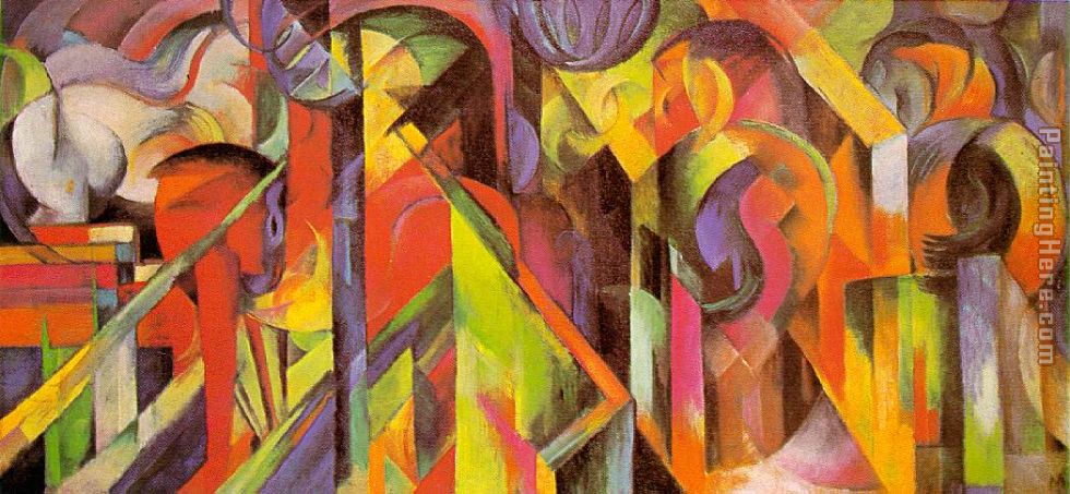 Stables painting - Franz Marc Stables art painting